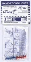 4851B  дополнения из пластика  Navigations lights. Blue Red Clear.  (1:48) 2000000129013