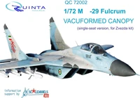 QC72002  дополнения из пластика Набор остекления M&amp;G-29 2 шт. (Звезда)  (1:72) 2000000160368