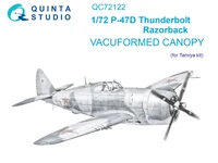 QC72122  дополнения из пластика  Набор остекления P-47D Thunderbolt Razorback (Tamiya)  (1:72) 2000002153528