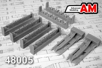 AMC 48005  дополнения из смолы  Двухпостовый балочный держатель с держателями БД3-УСК  (1:48) 2000002085164