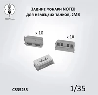 CS35235  дополнения из смолы  Задние фонари NOTEK для немецких танков, 2 МВ (20 шт)  (1:35) 2000002190363