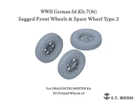 P35-133  дополнения из смолы  German Sd.Kfz.7(8t) - Sagged Front Wheels + Spare Wheel Type 2  (1:35) 2000002168164