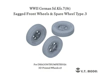 P35-134  дополнения из смолы  German Sd.Kfz.7(8t) - Sagged Front Wheels + Spare Wheel Type 3  (1:35) 2000002168171