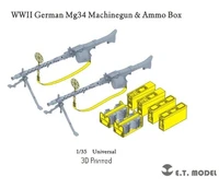 P35-213  дополнения из смолы  WWII German Mg34 Machinegun &amp; Ammo Box  (1:35) 4571512718692
