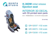QR+48073  дополнения из смолы  Кат. кресло К-36ДМ (первых вып.) (С-17/22, С-24, M&amp;G-29 9-12) (1:48) 2000002169055