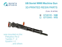 QT48135  дополнения из смолы  Авиационный пулемет УБ (СССР, ВОВ), 2 шт (для всех моделей)  (1:48) 2000002201953
