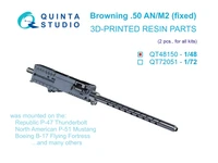 QT48150  дополнения из смолы  Авиационный пулемет Browning .50 AN-M2 (неподвижный), 2 шт (1:48) 2000002207900