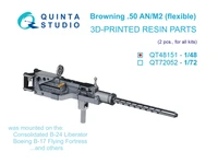QT48151  дополнения из смолы  Авиационный пулемет Browning .50 AN-M2 (подвижный), 2 шт (1:48) 2000002207887