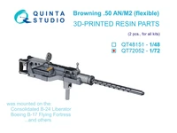 QT72052  дополнения из смолы  Авиационный пулемет Browning .50 AN-M2 (подвижный), 4 шт  (1:72) 2000002208259