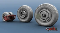 RS32004  дополнения из смолы  С-30 колеса шасси  (1:32) 2000002130390