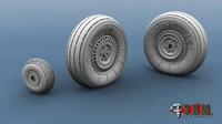 RS48093  дополнения из смолы  Л-3 колеса шасси (для бетонных аэродромов тип-1)  (1:48) 2000002175889