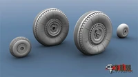 RS48094  дополнения из смолы  Л-3 колеса шасси (для бетонных аэродромов тип-2)  (1:48) 2000002175896