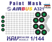 KAV M144 006  инструменты для работы с краской  Окрасочная маска на Airbus A321 (Звезда)  (1:144) 2000000173467