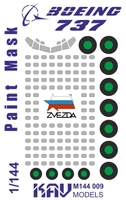 KAV M144 009  инструменты для работы с краской  Окрасочная маска на Boeing 737 (Звезда)  (1:144) 2000000173498