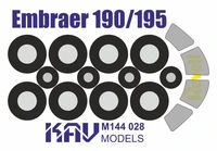 KAV M144 028  инструменты для работы с краской  Окрасочная маска Embraer 190/195 (Revell)  (1:144) 2000000229201