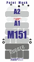 KAV M35 155  Маски окрасочные  Окрасочная маска на M151 A1/A2 (Academy)  (1:35) 2000002156932