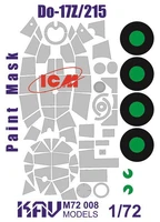 KAV M72 008  инструменты для работы с краской  Окрасочная маска Do-17Z/215 (ICM)  (1:72) 2000000175034