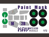 KAV M72 039  инструменты для работы с краской  Окрасочная маска M&amp;-28 (Italeri)  (1:72) 2000000175300