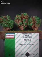 35020/3  материалы для диорам  Кусты. Лето 5 шт. Вар.3. Тёмно-зелёные. 2000000106229