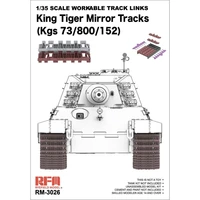 RM-3026  траки наборные  King Tiger Mirror Workable Tracks Kgs 73/800/152  (1:35) 4897062621948