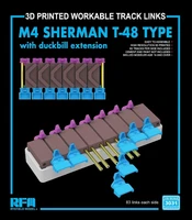 RM-3031  траки наборные  M4 SHERMAN T-48 type workable tracks w/ duckbill extension (3D) (1:35) 2000002185802