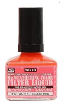 WC13  краска 40мл MR.WEATHERING COLOR WC13 FILTER LIQUID GLAZE RED 4973028739589