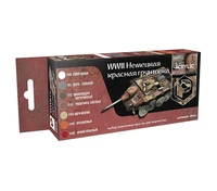 4910  краска  Pacific88 Набор красок  ACRYLIC WWII Немецкая красная грунтовка, 7шт., арт.4910 2000002206118