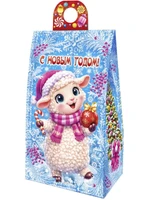 Новогодний подарок Овечка с шаром (картон) 450г 064у