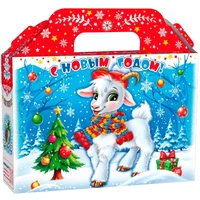 Новогодний подарок Весёлые копытца (плотный картон) 1000г 184у