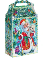 Новогодний подарок Дедушка и малыш (плотный картон) 1500г 228у