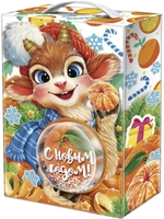 Новогодний подарок Мандаринка (плотный картон) 1400г 271у