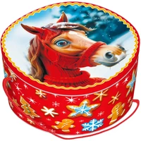 Новогодний подарок Шкатулка Морозная прогулка (жесть) 400г 242
