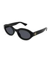 Солнцезащитные очки Gucci овальные, черные 33263880