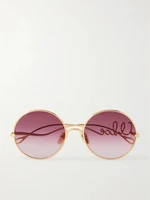 Культовые круглые солнцезащитные очки золотистого цвета Chloé Eyewear, золотой 47343467
