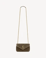 LOULOU MINI из замши SAINT LAURENT, коричневый 47368200
