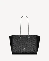 NIKI шоппер из винтажной кожи SAINT LAURENT, черный 47340107