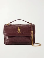 Niki мини-сумка на плечо из жатой кожи SAINT LAURENT, бордовый 47344280