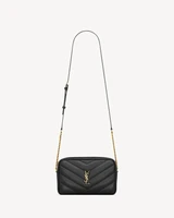 Камерная сумка LOULOU из стеганой ягнячьей кожи SAINT LAURENT, черный 47371766