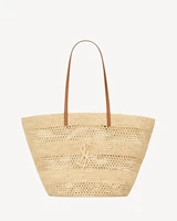 Сумка PANIER среднего размера из рафии SAINT LAURENT, бежевый 47339835