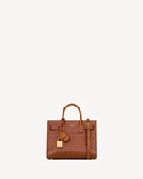 SAC DE JOUR из кожи с тиснением под крокодила - NANO SAINT LAURENT, коричневый 47374549