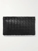 Сумка-клатч среднего размера из плетеной кожи BOTTEGA VENETA, черный 47323793