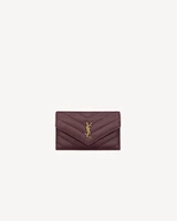 Карточница с клапаном CASSANDRE FRAGMENTS из кожи GRAIN DE POUDRE SAINT LAURENT, бордовый 47362626