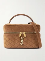 Мини-сумка через плечо Gaby Vanity из стеганой замши SAINT LAURENT, коричневый 47344606