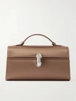 Сатчел из атласа Symmetry Pochette Savette, коричневый 47352397