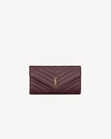Большой кошелек на клапане CASSANDRE из кожи GRAIN DE POUDRE SAINT LAURENT, бордовый 47362562