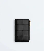 Cassette Medium Bi-Fold Wallet BOTTEGA VENETA, черный 47376636