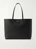 Двусторонняя кожаная сумка-тоут из клетчатой парусины BURBERRY, черный 47338260