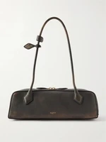 Средняя сумка на плечо Le Teckel из текстурированной кожи Alaïa, коричневый 47345650