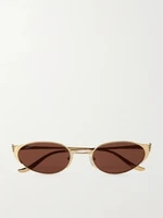 Солнцезащитные очки Panthère de Cartier овальной формы с золотистой оправой Cartier Eyewear, золотой 47348539
