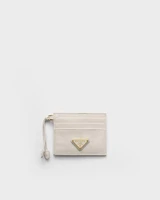 Кожаный картхолдер Prada, белый 47350083